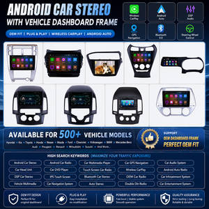 Pour Hyundai : Cadre d'autoradio double DIN, unité centrale <span class=keywords><strong>Android</strong></span>, stéréo Bluetooth, CarPlay, système de navigation GPS - Product Image 6