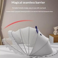 Moustiquaire en nylon gris personnalisable, pliable, à couverture intégrale, occultante, sans fond, pour bébé et nouveau-né