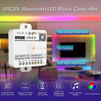 Bande lumineuse à pixels Dream Color DC5-24V, variateur de musique intelligent, télécommande tactile 2.4G, SPI + 5 canaux PWM SP630E, contrôleur LED RGB SPI