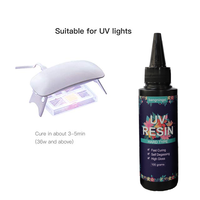 Kit de démarrage en résine UV pour débutant, résine époxy, cristal transparent, dur et Ultraviolet pour bricolage, pendentifs d'art, 100g