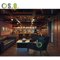 Comptoir de bar à vin en bois éclairé par LED, design moderne pour restaurant, boîte de nuit, pub, bar, vente au détail, pour l'affichage en magasin de spiritueux