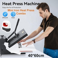 Presse à chaud numérique plate KM en promotion 40x60cm avec rail pour impression sur t-shirts, taies d'oreiller, tapis et transferts thermiques