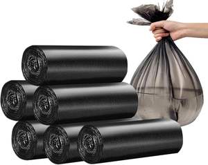 Huamaohengchun 6 Rollos de Bolsas de Basura Desechables Pequeñas, Material LDPE, para Oficina y Baño (120 Unidades, 4 Galones, Negras) - Product Image 5