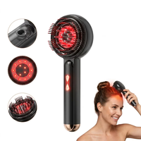 Masseur électrique du cuir chevelu, applicateur d'huile capillaire, masseur de tête sans fil à vibrations, brosse à cheveux à lumière rouge, peigne de nettoyage en profondeur pour la maison