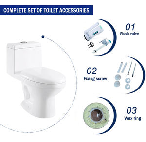 Inodoro económico de doble descarga sin montura Siphonic S-trap de una pieza Wc Bowl de cerámica Wc Inodoro Sanita - Product Image 3