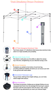 Carpa Plegable Promocional 3x3 con Impresión Personalizada para Eventos Toldo Desplegable Publicitario Pabellón de Bodas Gazebo para Ferias Comerciales - Product Image 4