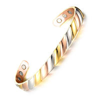 Pulseras Magnéticas de Cobre Puro 99.99% Hechas a Mano al por Mayor, Brazaletes Minimalistas Ajustables de Alambre de Cobre para Alivio del Dolor