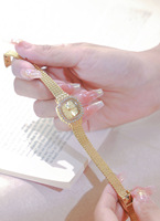 BS-FA1777 nouvelle montre en or pour femmes rétro chanceux petit carré oreille de blé Mini montre mode acier ceinture montre à Quartz