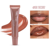 Tube à presser de beurre pour les lèvres personnalisé jus votre logo végan huile imperméable à l'eau plus dodue soin brillant hydratant rose baume à lèvres pour le maquillage