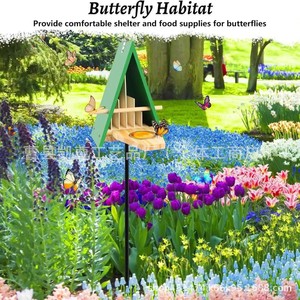 Cross-border wooden outdoor birdhouse <b>bird</b> feeder <b>stand</b> patio birdcage adjustable multi-functional <b>bird</b> feeder - Product Image 2