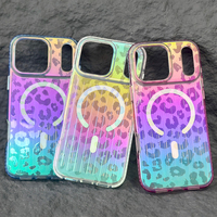 Coque de téléphone antichoc en PC JOYPORODO B491 colorée à imprimé léopard ondulé pour iPhone 18 17 Pro Max, coque magnétique tendance