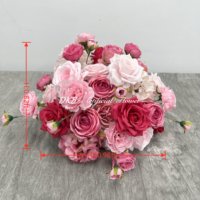 Boules de fleurs artificielles en soie réalistes, blanc pur, arrangements floraux élégants pour la décoration de table de mariage en extérieur