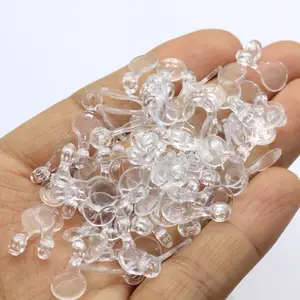 1000PCS Transparent Plastic Clear DIY Charm Hooks for Cabochons Jewelry Bails Handmade Crafting Supplies