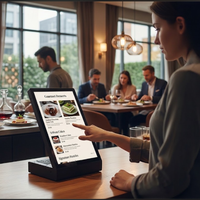 Kiosco de Exhibición Publicitaria de Sobremesa de 10.1 Pulgadas con Pantalla Táctil para Menú de Restaurante, 2+16G, CE, FCC