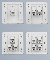 Plaque murale réseau RJ45/RJ11 Cat5e/Cat6 avec 1/2/3/4 ports 86x86mm Blanc/Noir/Doré/Argent Garantie 3 ans Prix usine