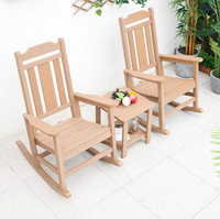 Chaise à bascule d'extérieur pour patio, chaise commerciale en plastique et bois, imperméable, personnalisable en gros, pour événements, villas, portable et écologique