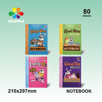 Cuaderno Espiral de Papel con Cubierta Superior Personalizada, Impresión OEM ODM de Fábrica, Diseño de Dibujos Animados para Niños, Organizador/Agenda de Tapa Dura, 80 Hojas, Personalizado