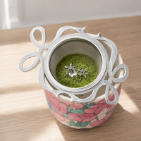 Accessoire à matcha personnalisé OEM en acier inoxydable 304, design nœud papillon mignon, passoire à thé, accessoires pour café et thé, tamis à matcha
