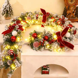 <span class=keywords><strong>Guirnalda</strong></span> de Navidad de 1.8m con Lentejuelas Brillantes, Decoración Festiva Reutilizable para Árbol de Navidad, Chimenea, Escaleras y Fiestas Navideñas - Product Image 2