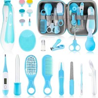 Kit de Soins des Ongles pour Bébé et Enfant, 20 Pièces, avec Coupe-Ongles, Lime à Ongles, Peigne, Ciseaux et Sac de Rangement en EVA