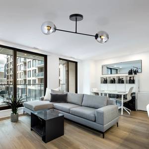 Lampe de plafond moderne Sputnik en verre blanc et laiton doré, <span class=keywords><strong>globe</strong></span>, <span class=keywords><strong>luminaire</strong></span> pour salle à manger - Product Image 6