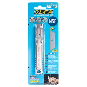 OLFA Japan Stainless Steel Safety Automatic Rebound Telescopic Utility Knife Special For Food Model SK-12