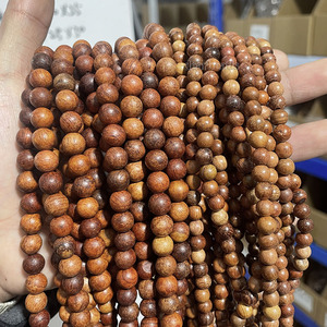 חוטי עץ טבעי גדילי תכשיטים סדי מאלה ביצוע 6/8/10/12 מ "מ, אורך 38 ס" מ, 15 אינץ' - Product Image 4