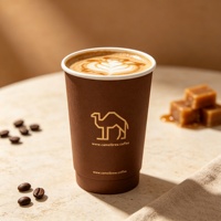 Gobelet à café en papier écologique à double paroi, personnalisé avec logo, de qualité supérieure, brun, 12 oz, 90 mm, pour les cafés à emporter