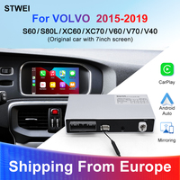 STWEI Envío desde Europa Reproductor de Audio para Auto con Carplay Inalámbrico y Android Auto, Caja Decodificadora para VOLVO 2015-2019 S60 S80 XC60 V40 V70