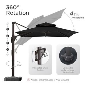Ombrellone Rettangolare Grande HANYI 10X13FT con Rotazione a 360 Gradi per Piscina, Giardino e Terrazza - Product Image 2