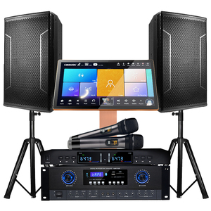 Professional Machine System High-Power <b>Amplifiers</b> and <b>Speakers</b> <b>With</b> 2 Wireless Microphones KTV Player Set - Product Image 1