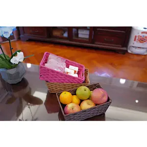 סיטונאי סופרמרקט מותאם אישית סופר פירות וירקות מרובע סל פלסטיק סל ראטן