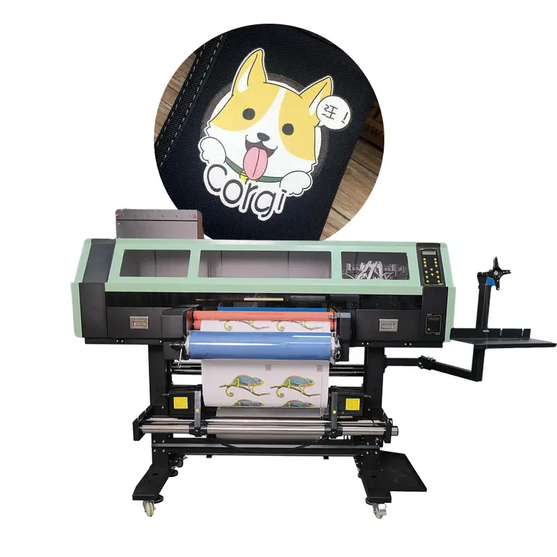 Printer UV 60cm i3200, tiga kepala cetak label Kristal semua dalam satu UV DTF untuk pencetakan akrilik keramik kaca