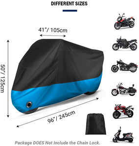 Tüm sezon dayanıklı motosiklet örtüsü kilitli delikler güneş ve yağmur su geçirmez saklama çantası açık koruma motosiklet için - Product Image 6