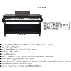 Nouveau clavier de piano numérique à 88 touches avec réponse au toucher de type marteau, piano numérique standard professionnel, piano droit avec 3 pédales - Product Image 2