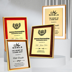 Noble Nouveau Design Personnalisé Haute Qualité Blanc Métal Moment Plaque Unique Personnalisé Bois Entreprise Employé Plaques <span class=keywords><strong>De</strong></span> Reconnaissance - Product Image 3