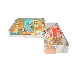 Aire de jeux intérieure commerciale pour enfants, équipement de terrain de jeu intérieur souple, maison de jeu de rôle avec jouets en plastique, bac à sable - Product Image 1