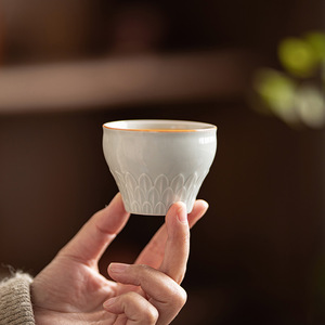 Guanlan Lotus Petal Master Cup Porcelain Drum Shaped <b>Tea</b> Tasting Cup For Kung Fu <b>Tea</b> <b>Set</b> - Product Image 5