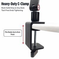 Support de téléphone et tablette en métal flexible réglable à 360 degrés, bras articulé long, pince de bureau pour bureau et studio, vente en gros