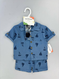 <span class=keywords><strong>Conjunto</strong></span> de Ropa Casual de Verano de 3 Piezas para Bebés Niños, Primera Edición, Camisa 100% Algodón + Lentes de Sol Antibacterianos con Dibujos Animados - Product Image 2