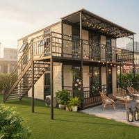 Maison conteneur extensible Honlu 2026 à double étage avec panneaux sandwich isolés pour hôtel, villa ou complexe hôtelier