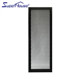 Factory Direct Tempered Glass Jalousie Hurricane-Proof California Aluminum Alloy Safety Shutter Window Louvers Windows For Hotel