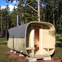 Sauna Uap Luar Ruangan Bungalow Taman untuk 6 Orang, Kayu Solid Keluarga, Finlandia