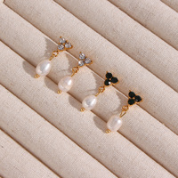 Boucles d'oreilles pendantes en perles et zircon 3A, élégantes et haut de gamme, bijoux pour femmes, résistantes à l'eau, de la marque Bingxin Jewelry