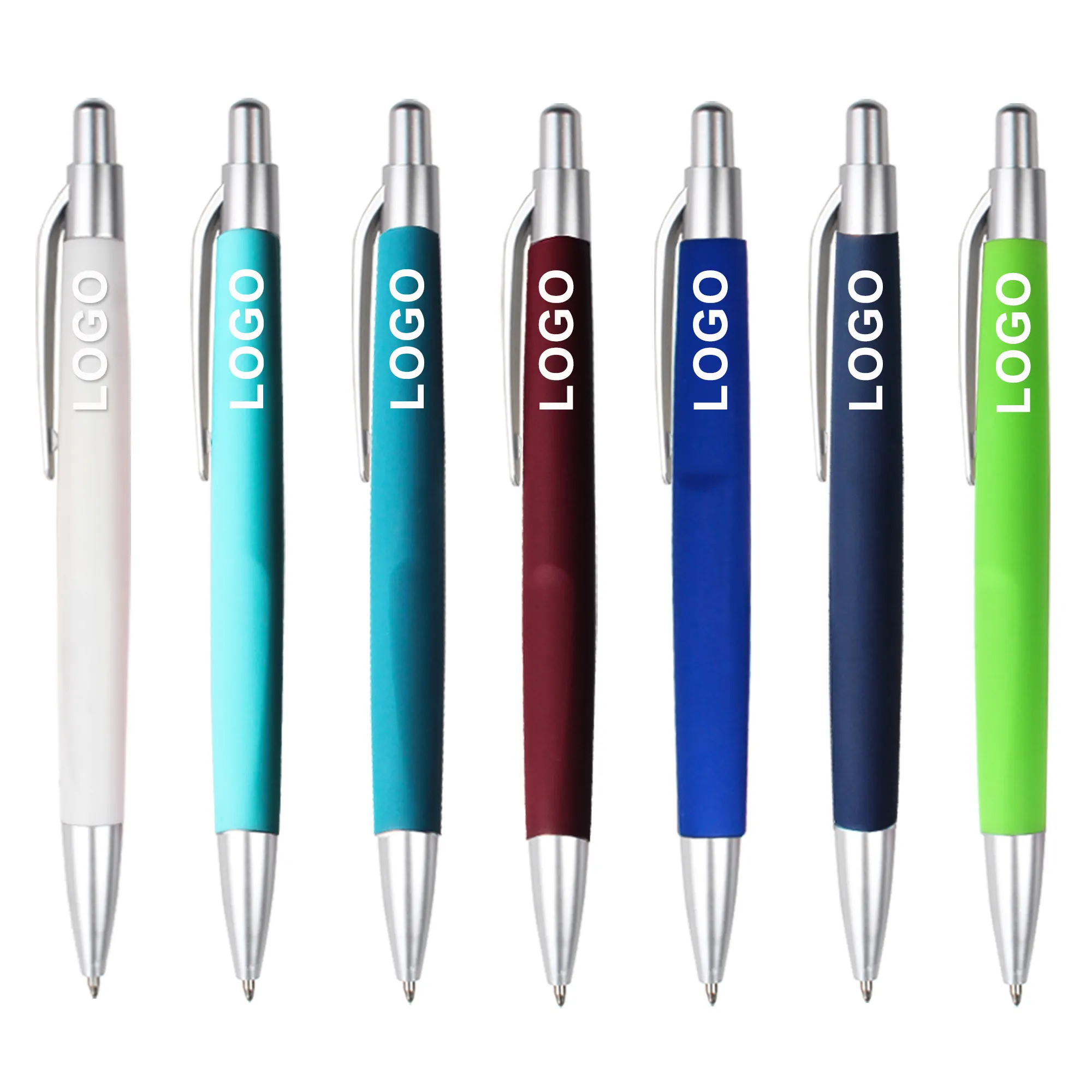 Cheapest Manufactures Rubber Plastic Ball Pen With Logo Printed Customized