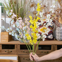 Anggrek Wenxin Dekoratif Buatan Tangan, Bunga Phalaenopsis Artifisial untuk Pernikahan, Thanksgiving, Tahun Baru, Gaya Eropa, Plastik
