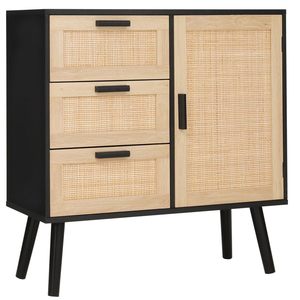 Cross-border e-commerce minimalist balcony rattan <b>storage</b> cabinet, Nordic style <b>sideboard</b>, tea cabinet, <b>storage</b> cabinet - Product Image 3
