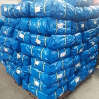 Bâche en PE bleue double face sur mesure, imperméable, anti-UV, résistante au froid, avec œillets en aluminium