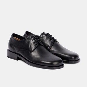 Classique britannique petites chaussures en cuir carré bout rond lacets de chaussures simples lacets bas et chaussures Derby - Product Image 6