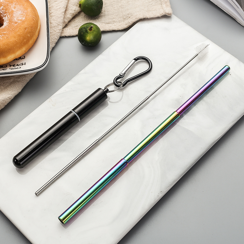 black case+rainbow straw